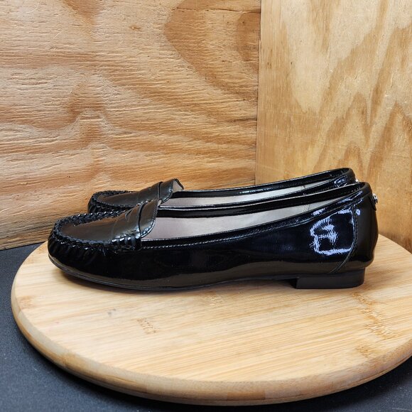Michael Kors Bayville Womens Black Patent Leather Loafer Flats Size 8.5 - Picture 4 of 9